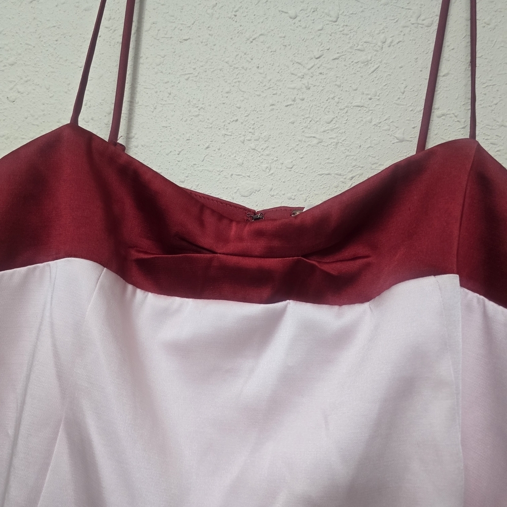 Free People Pink Mini Slip Dress with Red Satin Trim - Picture 7 of 9